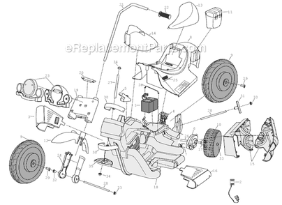 Page A Diagram and Parts List for 74298-9993  Power Wheels Ride-On Motorcyles
